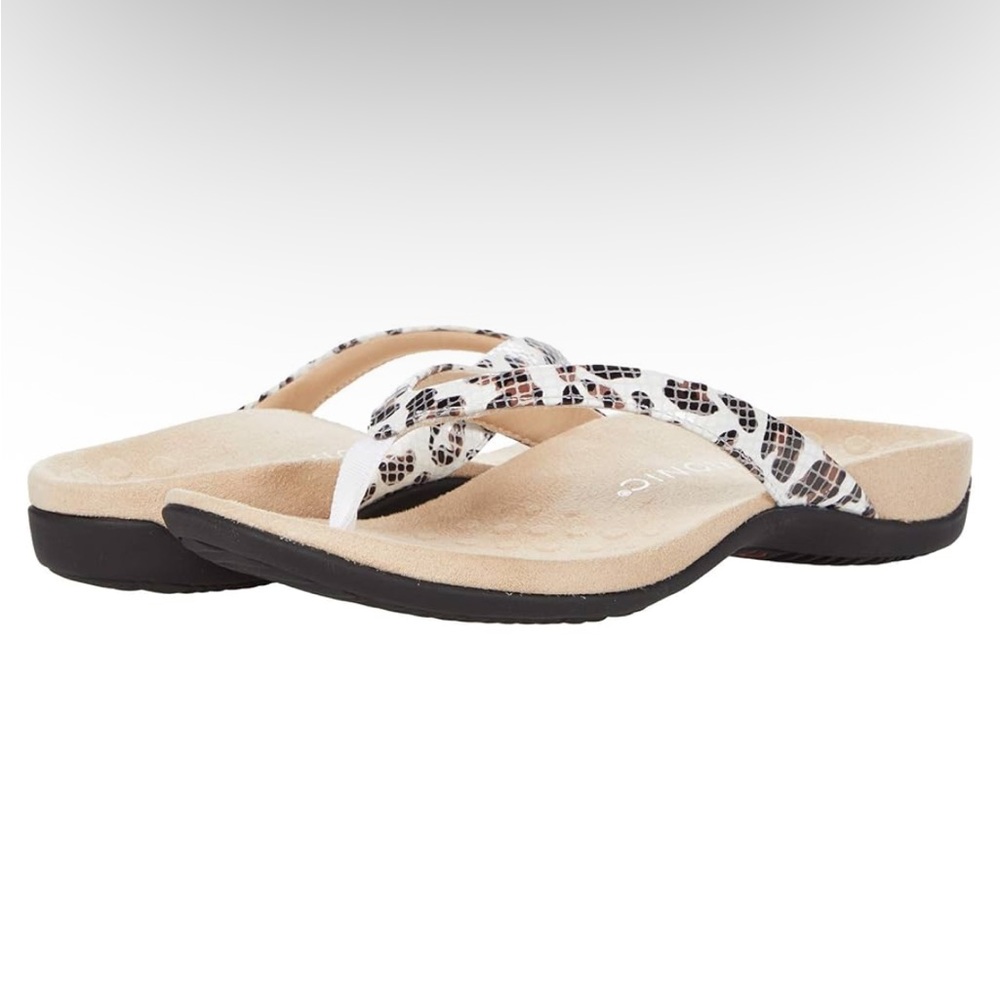 Vionic Tan and Black Sandals